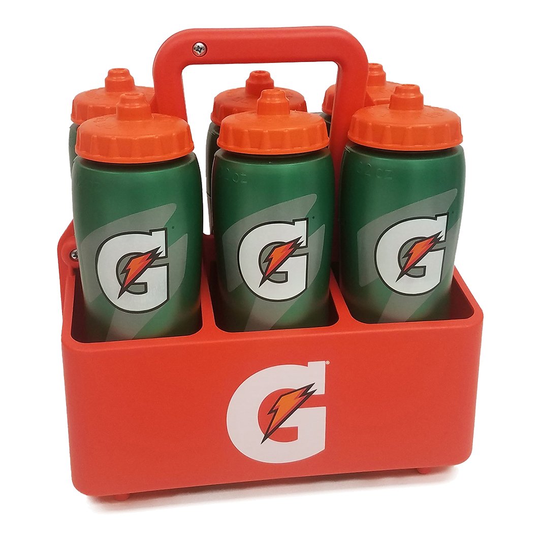 Gatorade Water Bottle Carrier with (6) 32oz Squeeze Bottles