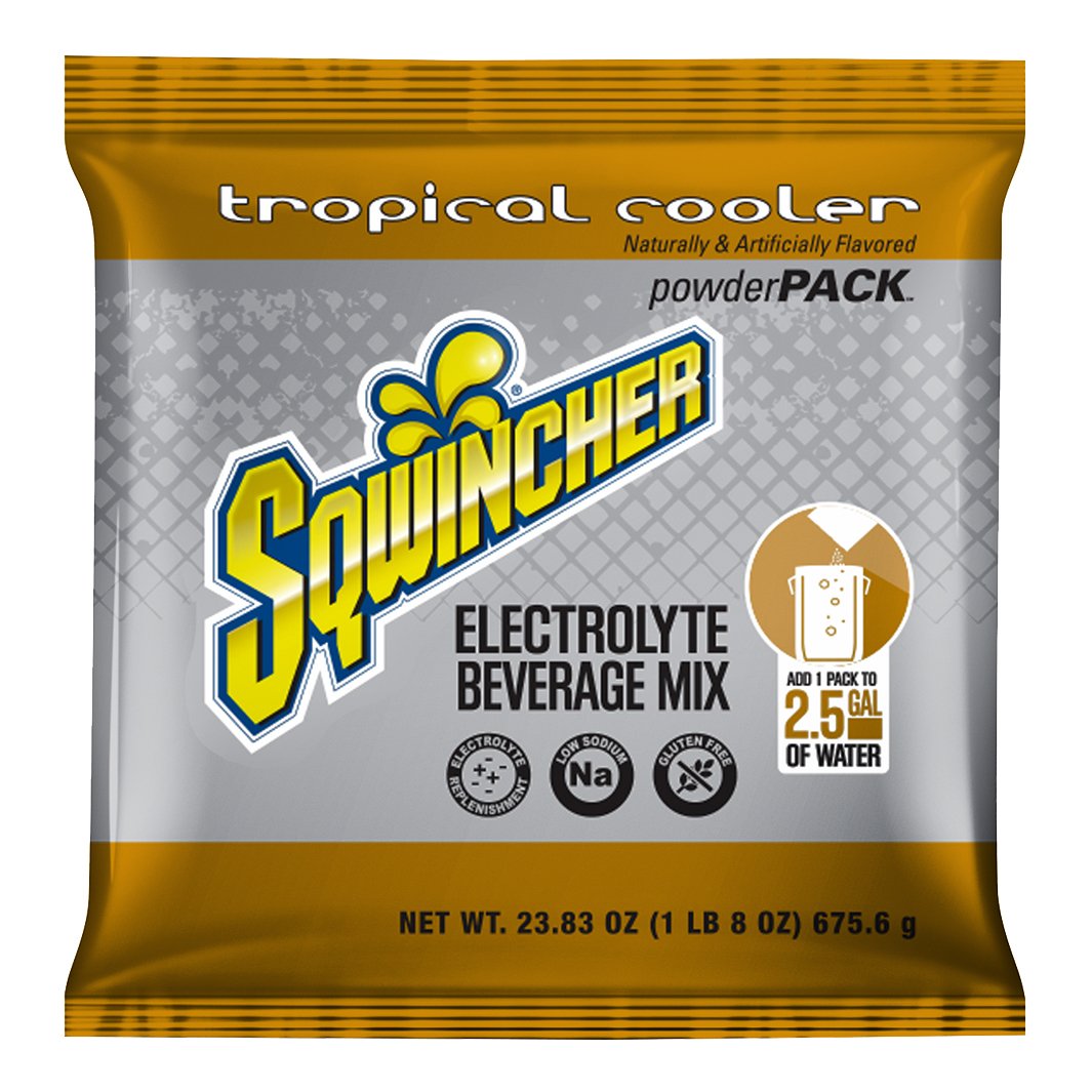 Sqwincher Powder 2.5-Gallon Pouch Full Case - Tropical Cooler