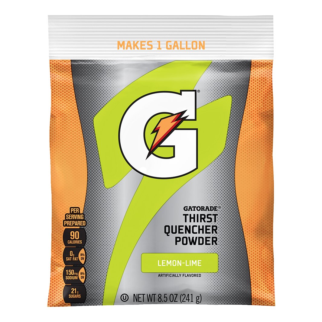 Gatorade Powder 1-Gallon Pouch Full Case - Lemon Lime