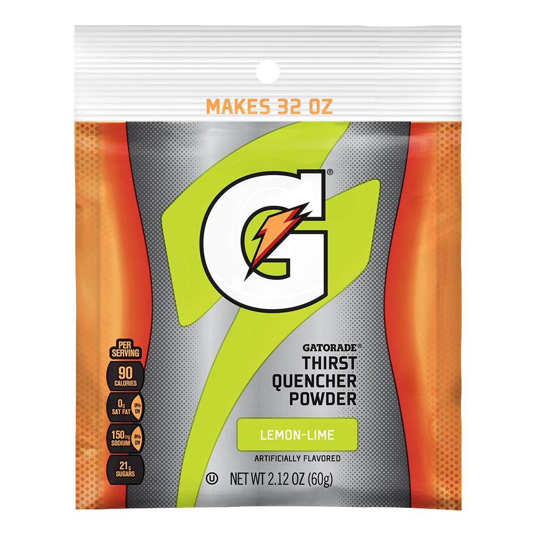 Gatorade Powder 1-Quart Pouch Full Case - Lemon Lime