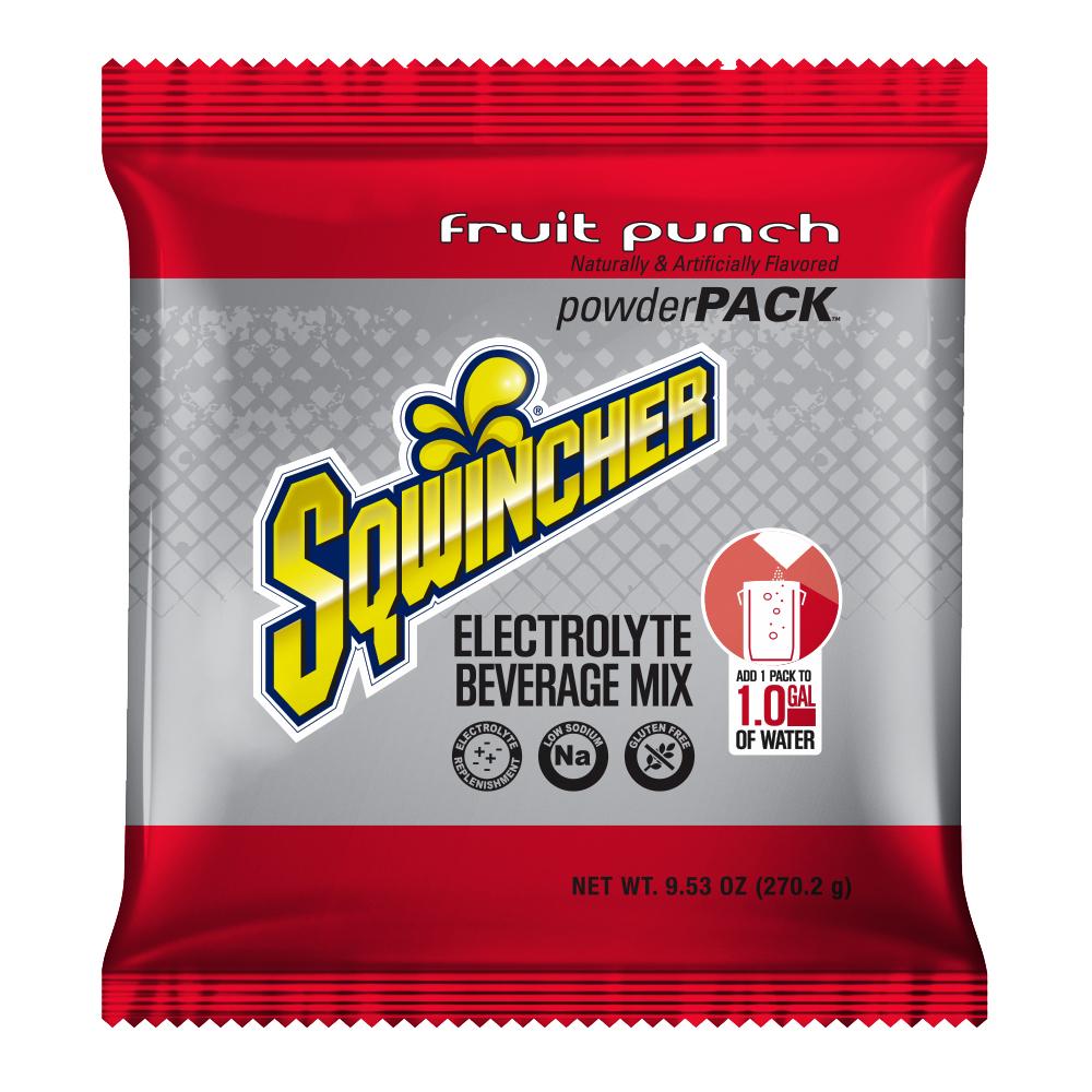 Sqwincher Powder Mix 1-Gallon Pouch Quarter Case - Fruit Punch