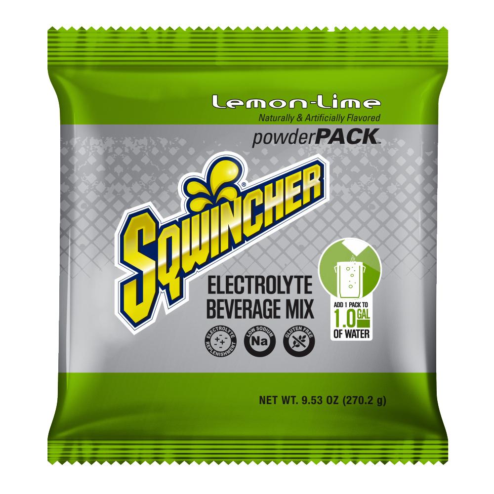 Sqwincher Powder Mix 1-Gallon Pouch Quarter Case - Lemon Lime