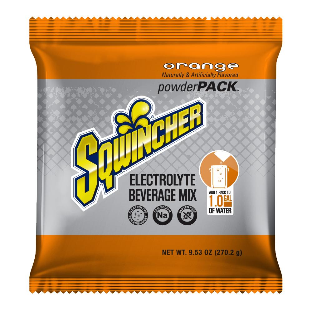Sqwincher Powder Mix 1-Gallon Pouch Quarter Case - Orange