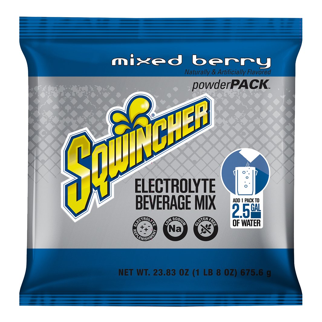 Sqwincher Powder 2.5-Gallon Pouch Full Case - Mixed Berry